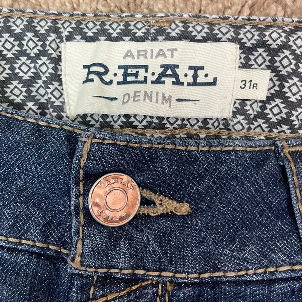 Ariat Women’s R.E.A.L Rosa Dark Wash Mid-Rise Bootcut Jeans Size 31 Regular - Picture 6 of 16